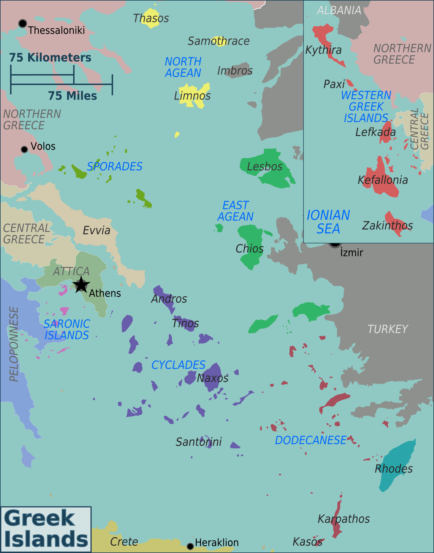 Greek Islands map